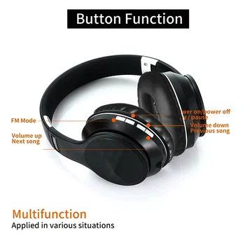 Willkey B4 Bluetooth Plegable 5.0 Auriculares de alta fidelidad Inalámbrica de Deportes de Super Bass de Música Estéreo de Auriculares para Teléfonos Gaming Headset