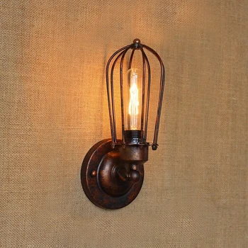 Vintage Industrial de la Pared la Luz,el Óxido de Lámpara de Pared,светильник бра,Loft aplique de pared de Luz de la Luminaria,180°Ajuste de la pantalla Arriba y abajo