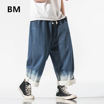 La Moda De Harajuku Gradiente De Jeans Hip Hop Pantalones De Hip Hop Más El Tamaño De La Recta Que Los Pantalones Vaqueros De Los Hombres De La Ropa Japonesa Streetwear
