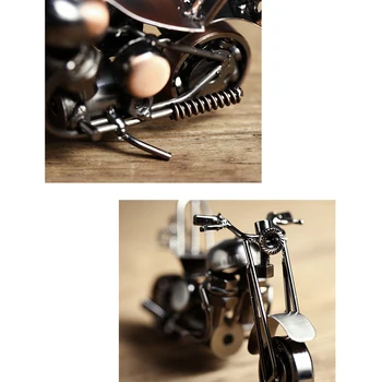 11cm/14cm Modelo de la Motocicleta Retro Motor de una Estatuilla de Metal de la Decoración de la Mano de Hierro de Moto Prop Vintage Hogar Decoración de la Oficina Niño de Juguete