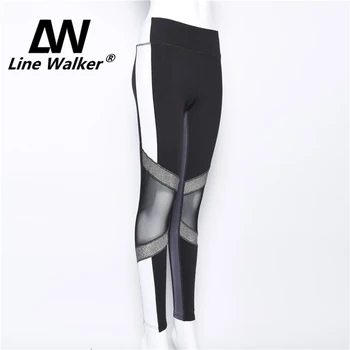 Línea de Walker Malla Pantalones de Yoga ROSA Impreso de Alta de la Cintura del Deporte de Polainas para las Mujeres Gimnasio Leggins de Entrenamiento de las Mallas de Running Pantalones