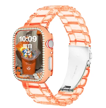 Transparente Correa de Reloj para el Apple Watch se 5 6 4 Banda de 44 mm 42 mm 40 mm 38 mm para el Iwatch Serie de 20mm de Plástico Reloj de Pulsera Banda de