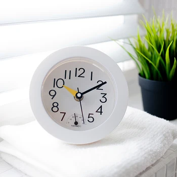 Diseño nórdico en Silencio Baño Reloj Impermeable Creativo de Pared Relojes de la Copa de Succión Zegarek Na Sciane Minimalista Reloj de Pared AA60WC