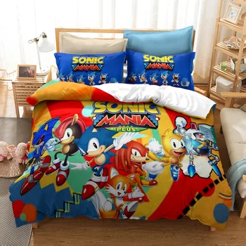 Textiles para el hogar de Sonic The Hedgehog 3d de dibujos animados de ropa de Niños Ropa de Cama Europa/estados UNIDOS/Australia Quen King Size Edredón Cubierta de Conjuntos