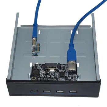 SSU FU3401 PCI-E 4 Puertos USB 3.0 5Gbps de Expansión PCI Express la Tarjeta de Adaptador de Disco Duro Cable de Convertidor de Splitter centro de Escritorio