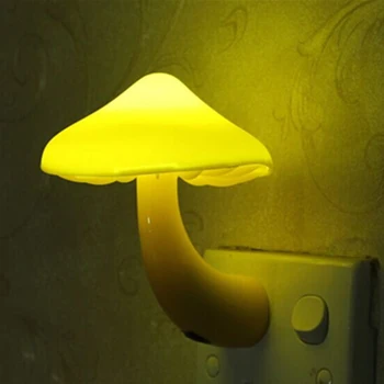 Automático, Sensor de Luz de Noche LED Enchufe en Forma de Hongo Dormitorio de la Lámpara NOS Enchufe de la UE Para Niños Amarillo Rosa Verde Azul Degradado