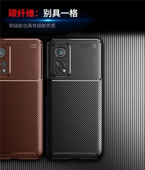 Para Xiaomi Mi 10T Caso de Fibra de Carbono de TPU Blando de Goma Protectora caja del Teléfono de Xiaomi 10T Cubierta Para Xiaomi Mi 10T Pro 10T Lite