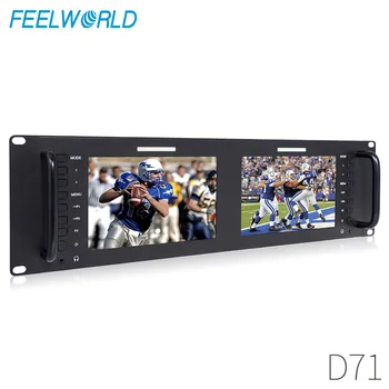 Feelworld D71 de 7 Pulgadas IPS 3RU de la Cámara del LCD 3G-SDI a HDMI de Entrada y Salida de Montaje en Rack Monitor de 7