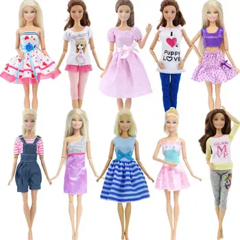 10 Set/Lote de la Moda de Diseño de Vestido de Traje de Noble Vestido de Fiesta Ropa para Barbie Muñeca Princesa Muñeca Accesorios de Bebé Niña de BRICOLAJE Juguete