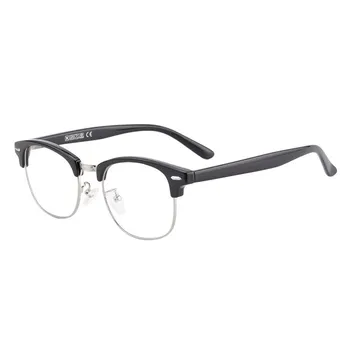 SHINU Concisa de la ceja de la mitad de gafas de montura Anti Blue Ray Gafas graduadas multifocal Progresiva de las Lentes de las gafas