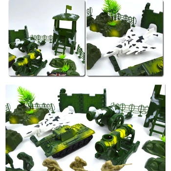 1 conjunto Soldado del Ejército de Modelo de BRICOLAJE Sandbox Juego Militar Soldado de Juguete Tanque de Combate de las Figuras de Acción Playset Kit de Modelo de Juguete Para los Niños