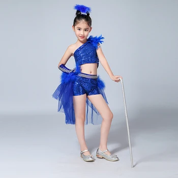 Songyuexia Niños Mordern trajes de Baile de los Niños de Jazz Danza Etapa de la Pasarela Vistiendo Lentejuelas Niñas Trajes de Chica moderna fancywork