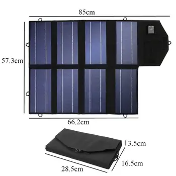 50W 12V Plegable Panel Solar Portátil Impermeable Cargador Móvil del Banco del Poder de Batería del Teléfono con Doble Puerto USB para al aire libre activida