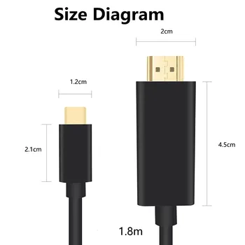 Tipo C para HDMI USB HDMI Cable Convertidor de USB 3.1 HD Ampliar Adaptador para Macbook Samsung S8