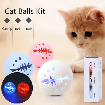 Diseño de Gato Catnip Juguetes con Catnip Bell Flash Bola Hueco de Hueso de Pescado de la Forma de la Mascota Juguetes para Gatos, Perros Pequeños