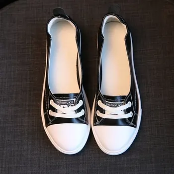 2020 Bajo plataforma, sneakers mujer zapatillas de deporte zapatos Caminando Mocasines Blancos planos de deslizamiento en vulcanizar casual zapatos