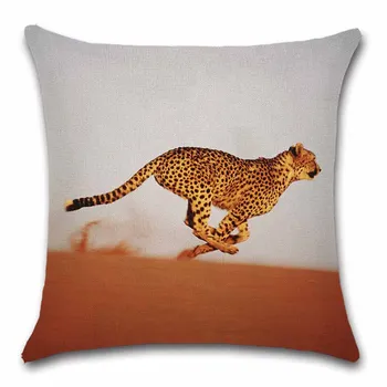 Animales africanos Ejecución de Cheetah impreso funda de almohada Decoración sofá de su casa coche asiento de la silla de la decoración de la habitación amigo de los niños de regalo la funda del cojín