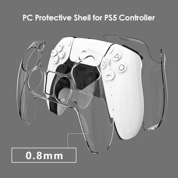 PS5 de Doble Sentido en la Piel Transparente Transparente Cubierta de la PC Ultra Slim Protector Caso para PlayStation 5 Controlador de Accesorios