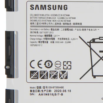 SAMSUNG Batería Original EB-BT550ABE EB-BT550ABA Para Samsung GALAXY Tab, Un 9,7 T550 T555C P555C P550 de 6000mAh Batería del tablero