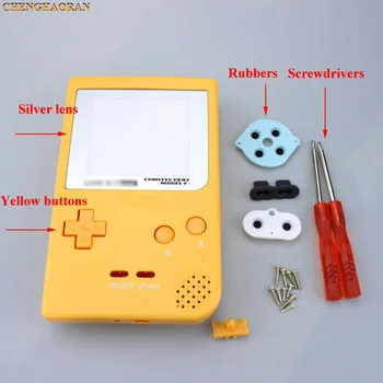 Color amarillo w, verde, blanca de botones Completa de la Cubierta de la caja de la Vivienda de Sustitución de la carcasa Para Gameboy Pocket Consola de videojuegos para el GBP Caso de Shell