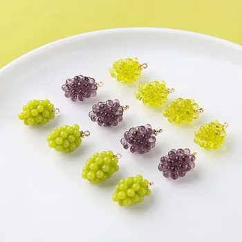 Exquisita uva/granada de la forma 3D de resina/de la aleación encantos 20pcs/lote de diy de la joyería de los pendientes/collar de accesorios