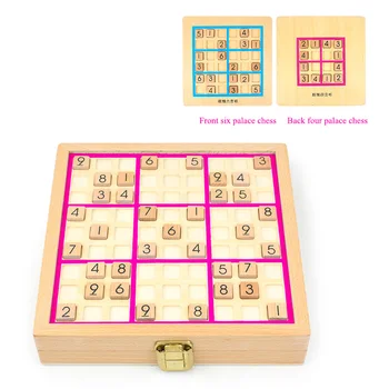 Multi-función de Sudoku juego de ajedrez ajedrez intelectual de niños temprana educación juguetes de madera, juegos de mesa tres en uno