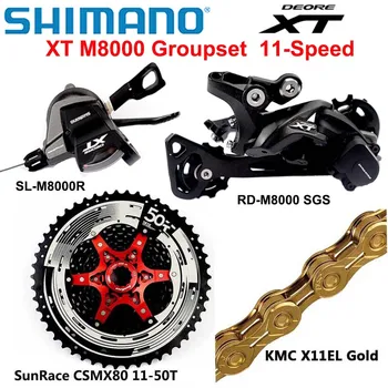 Shimano DEORE XT M8000 Grupo de MTB de la Bicicleta de Montaña de 1x11 Velocidades 46T 50 T SL+RD+CSMX8+X11EL M8000 palanca de velocidades Cambio Trasero