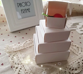 19 tamaños Blanco de Cartón de Papel de Kraft de la boda Caja de regalo,pequeño de cartón blanco de papel de embalaje de la caja,Regalo hecho a Mano Jabón de papel kraft caja de