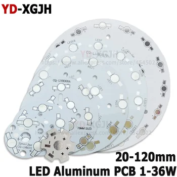 5W 50 MM LED de Alimentación del Tablero del PWB de la Placa de la Lámpara del Panel de Aluminio del disipador de Calor Círculo Rectángulo de la Lámpara del LED Chip de Base