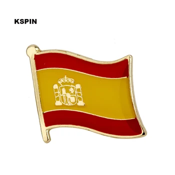 España insignia de la bandera de pin pin pin 100pcs mucho Broche de Iconos KS-0190