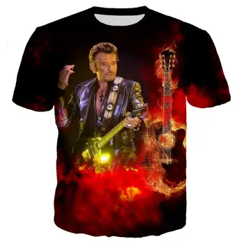 Johnny Hallyday camiseta de Rock camiseta de la Impresión 3D Unisex Casual Ropa de hip hop Tee Shirt Homme Ropa Tops Camiseta Hombre 5XL