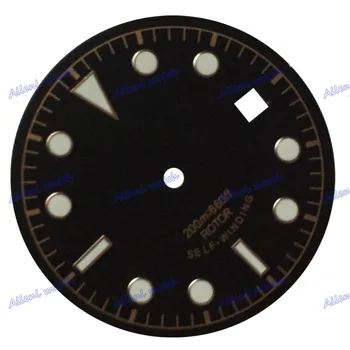 30.5 mm Estéril Negro Dial Reloj de la Cara del Reloj con la fecha de la ventana de Ajuste para 8205/8215 Mingzhu DG2813/3804 movimiento automático