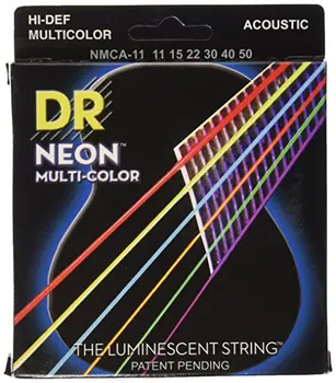 DR 3d Hi-def de Neón MultiColor Luminiscentes de Guitarra Acústica, Cuerdas, luces Personalizado 11-50