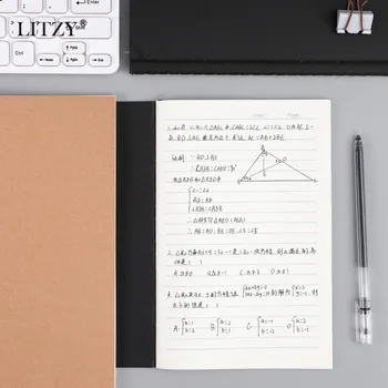 LITZY A5 Simple Papel Kraft Cuadernos de Cuadrícula Horizontal Bloc de notas Creativo Espesar Diario de los Cuadernos de la Escuela de material de Papelería