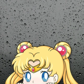Dawasaru 3D Divertido Anime de Sailor Moon Peeker Coche Pegatinas en Motocicleta Maleta de Decoración para el Hogar Portátil Cubre BRICOLAJE Calcomanía de Vinilo,15cm