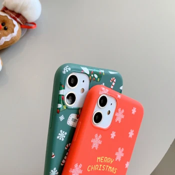 La navidad Elk funda de Silicona Para el iPhone 6 7 8 X XS XR 11 12Pro 11 Pro Max 12 Mini Parejas Caso de Teléfono Móvil de Navidad Caso de la Cubierta