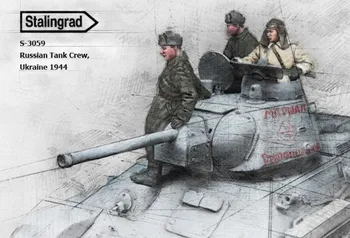 Escala 1/35 WW2 Soviética Tanque Soldado 3 Persona De 1944 de la II Guerra Mundial Miniaturas Sin pintar de Resina Modelo de Kit de la Figura de Envío Gratis