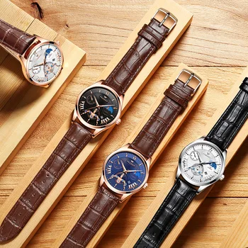 FNGEEN Reloj de los Hombres No Mecánico Automático reloj de Pulsera de Acero Impermeable Luminosa Hora de los Hombres Relojes de 2020 de la Moda de Lujo Reloj Masculino