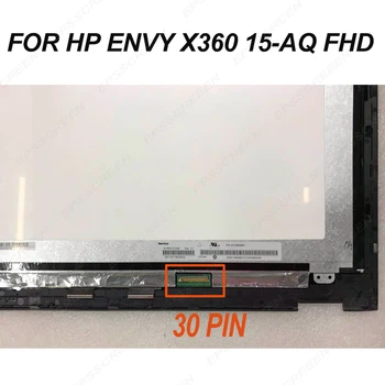 Nuevo para HP ENVY x360 15-aq015nd 15-aq pantalla lcd + táctil digitalizador+ marco de plata de la pantalla 30PIN N156HCE EAA monitor FHD 1920*1080