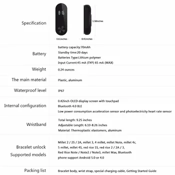 Original Xiaomi Mi Band 2 Smart Pulsera de panel táctil OLED de Sueño Monitor de Frecuencia Cardíaca IP67 Impermeable Para Android IOS Teléfonos