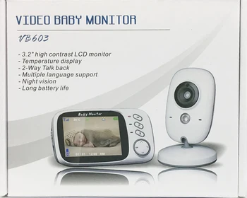 VB603 de Dos vías de Audio Hablar de 3.2 pulgadas 2.4 G Inalámbrico de Vídeo del Monitor del Bebé de la Visión Nocturna de la Pantalla del LCD Monitor de Temperatura de Seguridad del Cuidado de Bebé