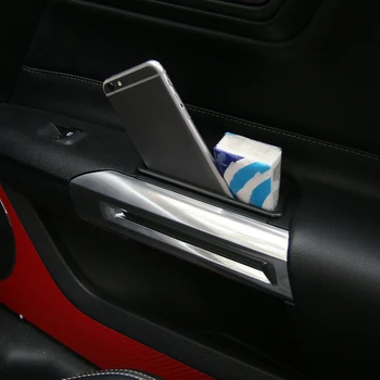 2pcs Lado Interior de la Puerta Manija de Almacenamiento de la Cubierta de la Caja Para Ford Mustang+ Accesorios