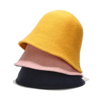 2020 quente inverno chapéu de balde feminino para adolescentes e feltro pelé moda lã inverno para menina de sautumn chapéu G8Z6