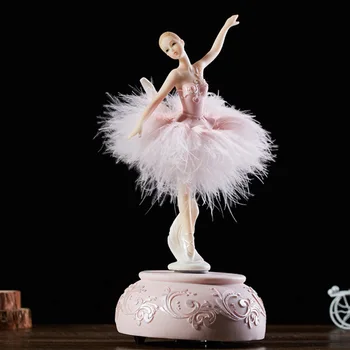 Elegante y Refinado Bailarina de la Danza la Música del Carrusel Cuadro 2 Pluma de Color Caja de Música de la Boda de Diy Regalo de Cumpleaños para Niñas