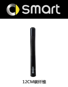 De alta calidad de 12 cm de 4.7 pulgadas Corto Negro de Fibra de Carbono de la Radio del Coche Antena fm antena aptos para el Benz Smart Fortwo