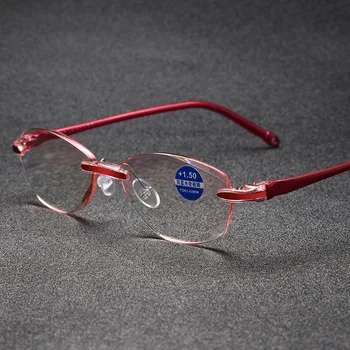 MYT_0186 Gafas de Lectura de las Mujeres sin Montura Presbicia para Dama Anti Luz Azul Equipo de Gafas de Presbicia Lector de Gafas