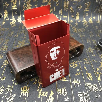 DIY Che Guevara en Caso de Cigarrillos Grabado a Láser de Metal de Cigarrillos Cuadros de los Hombres de Bolsillo de Fumar Automática de Cuadros Rojo Negro Azul de Oro