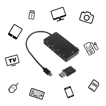 EastVita 4 Puerto Micro USB OTG Hub de Carga de Alimentación Adaptador de Cable para Windows Tablet, Smartphone Android,PC r15