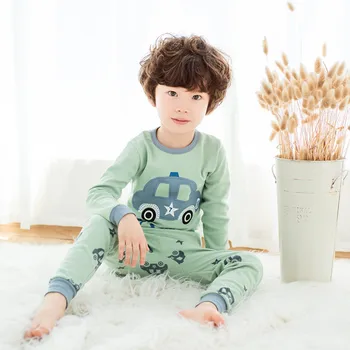 Las niñas de Algodón Pijamas de los Niños ropa de dormir de los Niños de dibujos animados Conjunto de Ropa de Bebé de Manga Larga Pijamas Tops+Pantalones Casa de Ropa para Niños