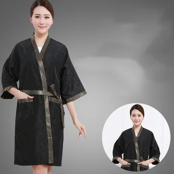 No-palillo de Peluquería Invitado Manto de la Barbería Ropa de Peluquería para Corte de Pelo Kimono Salón de Suministros